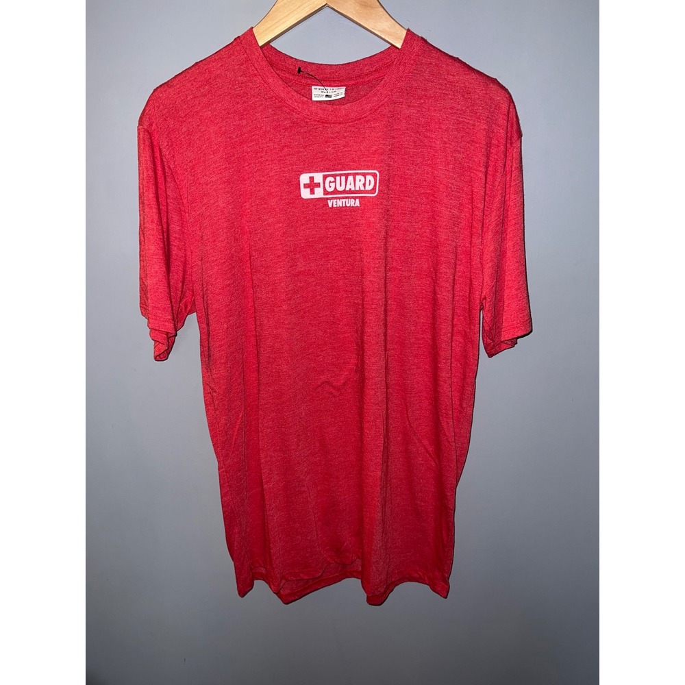 Where I'm From Ventura Lifeguard Graphic Tee Heather Red Mens Medium Made in USA